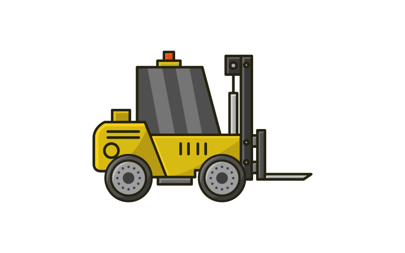 Forklift illustrated in vector on a white background Vector Graphic