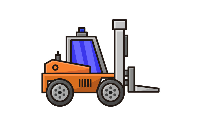 Forklift illustrated in vector on a white Vector Graphic