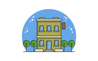 Hotel illustrated in vector
