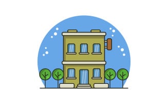 Hotel illustrated in vector