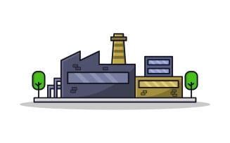 Industry illustrated in vector on a white background