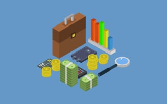 Investment isometric illustrator in vector on a white background