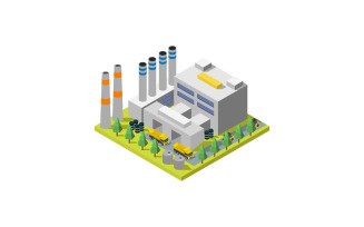 Isometric industry illustrated in vector on a white background