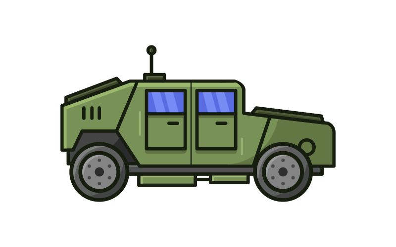 Jeep illustrated in vector on a white background Vector Graphic