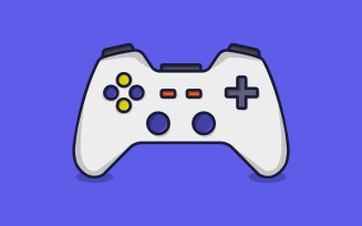 Joystick illustrated in vector on a white background