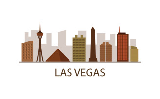 Las vegas skyline illustrated in vector on a background