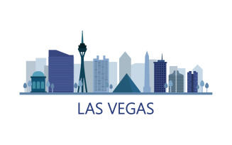 Las vegas skyline illustrated in vector on a white background