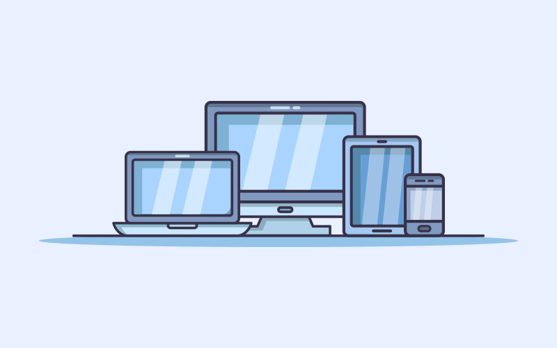 Modern devices illustrated in vector Vector Graphic