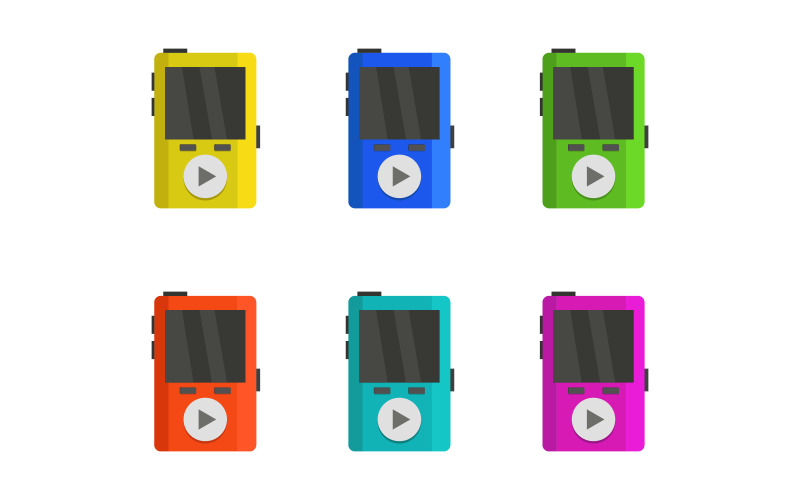 Mp3 player illustrated in vector on a white background Vector Graphic