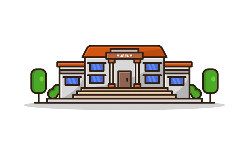 Museum illustrated in vector on a white background Vector Graphic