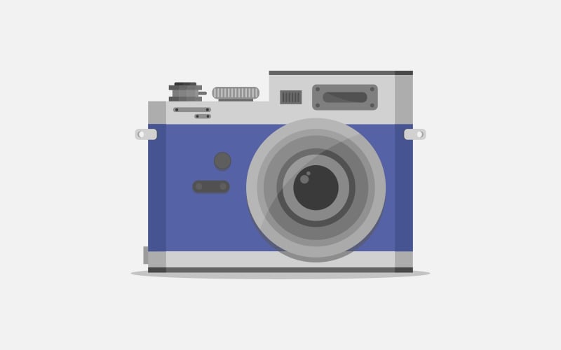 Photo camera illustrated in vector on a background Vector Graphic