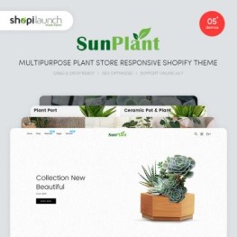 Sunplant MultiPurpose Plant Store Shopify Theme # 100069