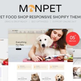Monpet Pet Food Shop Shopify Theme # 101845
