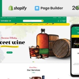Winebar Alchohol Drinks Store Shopify Theme # 107864