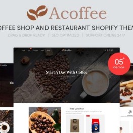 Acoffee Coffee Shop And Restaurant Shopify Theme # 108850