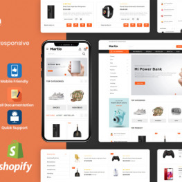 Martio Minimal Modern MultiStore Shopify Theme #115412