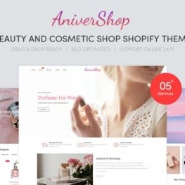 AniverShop Beauty Cosmetics Shop Shopify Theme # 145320