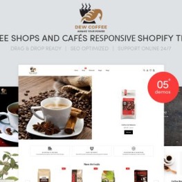 DewCoffee Coffee Shops Cafes Shopify Theme # 146795