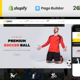 Crazy Sports Store Shopify Theme # 151225