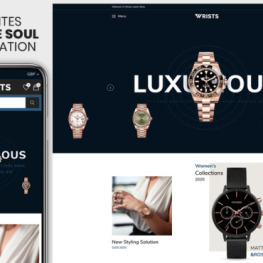 Wrists The watch Smartwatch Premium Shopify Theme #162400