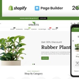 Sprouts Gardening Houseplants Shopify Theme #180578