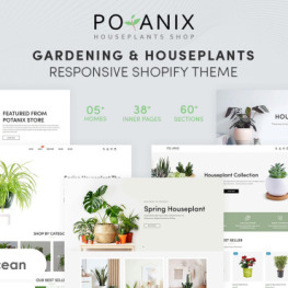 Potanix Gardening Houseplants Shopify Theme #216152