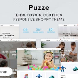 Puzze Kids Toys Clothes Shopify Theme #216246