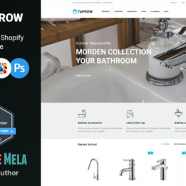 Taprow Plumbing Bathroom and Sanitary Shopify Theme #217443