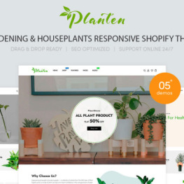 Planten Gardening Houseplants Shopify Theme #231592