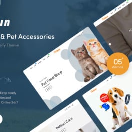 Petkun Pet Shop Pet Accessories Shopify Theme #231702
