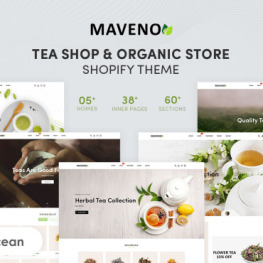 Maveno Tea Shop Organic Store Shopify Theme #236483