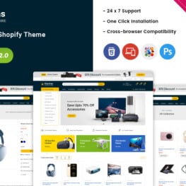 Electras Electronics Gadgets Ecommerce Shopify Theme #241353