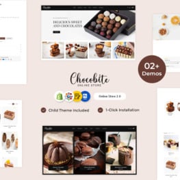 Chocobites Chocolate Sweets Bakery Shopify Theme #243253
