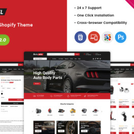 Autoweel Auto Parts Car Accessories Shopify Theme #243255