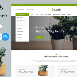 Cactis Plants and Gardening Tools Shopify Theme #243803
