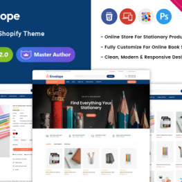 Envelope Stationery Stores Shopify Theme #252351