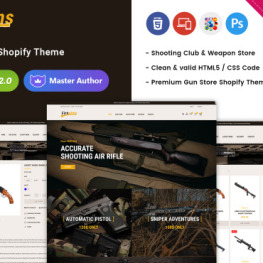 Fireaims Weapon Store and Shooting Shopify Theme #252353