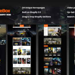 Gamebox Game Movie Store Shopify Theme #254227