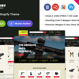 Weapory Weapon Shop and Gun Store Shopify Theme #255624