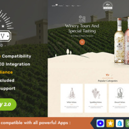 Winery A Modern Vineyard and Drinks Shopify Theme #258235