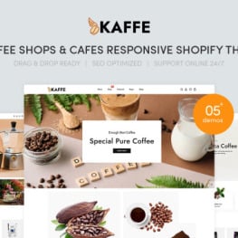 Kaffe Coffee Shops Cafes Shopify Theme #258987