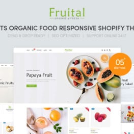 Fruital Fruits Organic Food Shopify Theme #261270