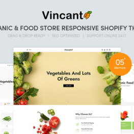 Vincant Organic Food Store Shopify Theme #261271