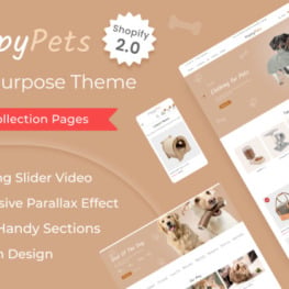 Happy Pets Animals Store Theme Shopify Theme #267889