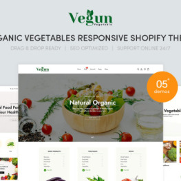 Vegun Organic Vegetables Shopify Theme #276941