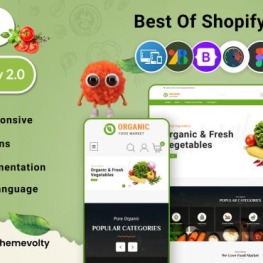 Organic Mega Food and Fresh Grocery Shopify Theme # 278427