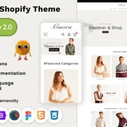 Converse Mega Style Minimal Fashion Shopify Theme # 279015
