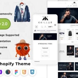 KKILLUR Mega Fashion Clothes Premium Shopify Theme # 279785