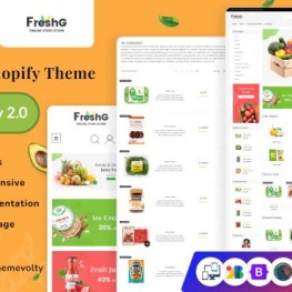 FreshG Mega Grocery Food Drink Shopify Theme # 284625