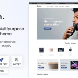 Justin Multipurpose electronics gadget Shopify Theme # 287874